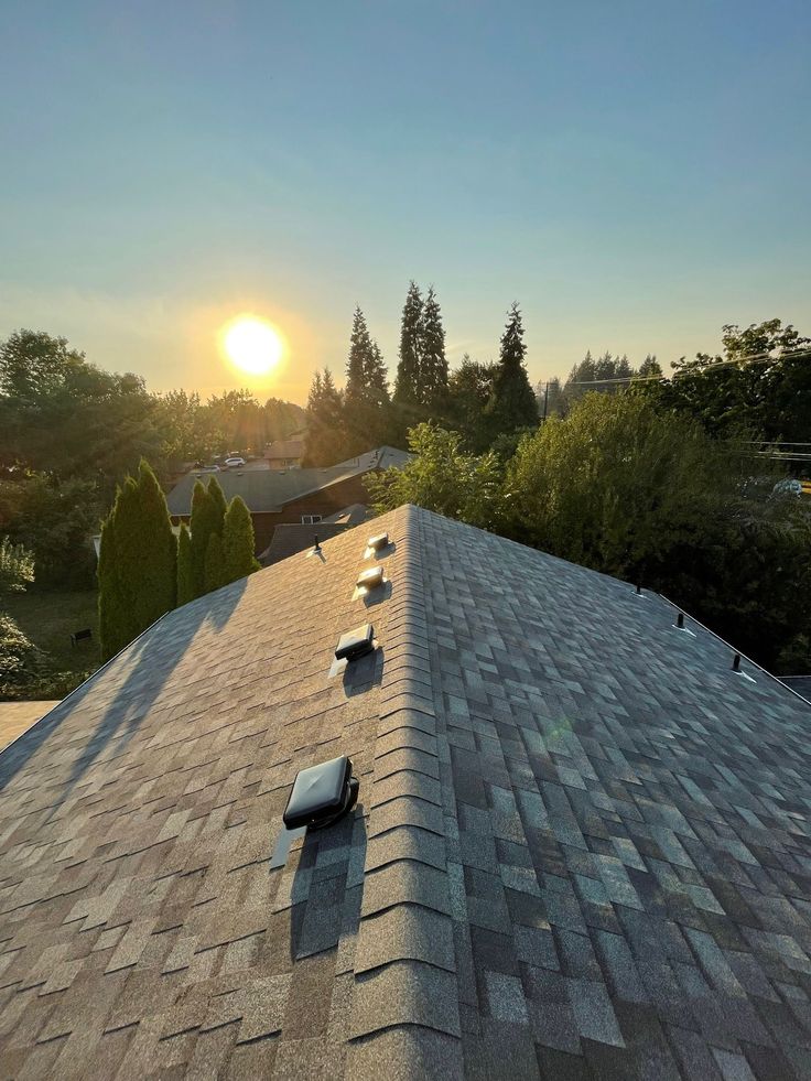 Detail of a standing seam metal roof installation